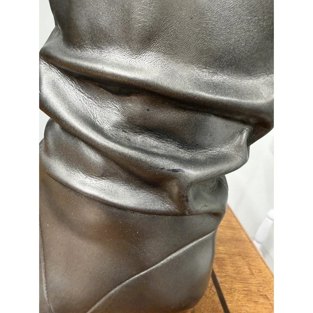 VTG 60s 70s Silver 9 Rubber Molded Insulated Fur Waterproof Rain Snow Heel Boots
